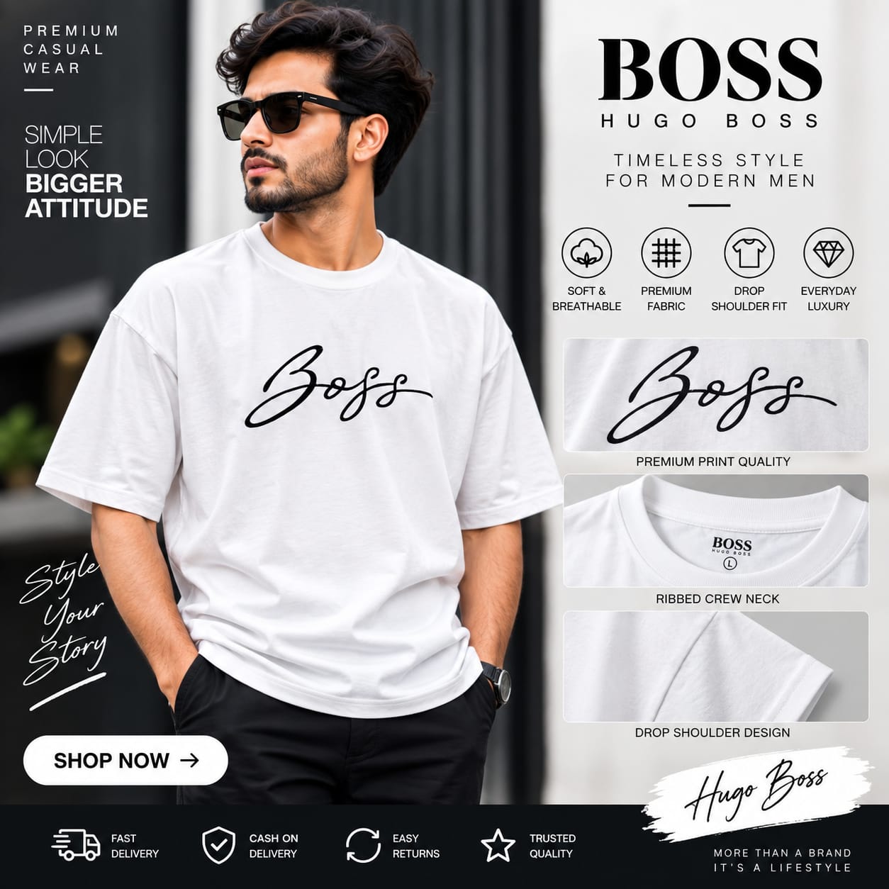 Trendy Premium Drop Shoulder T-Shirt – 220–230 GSM