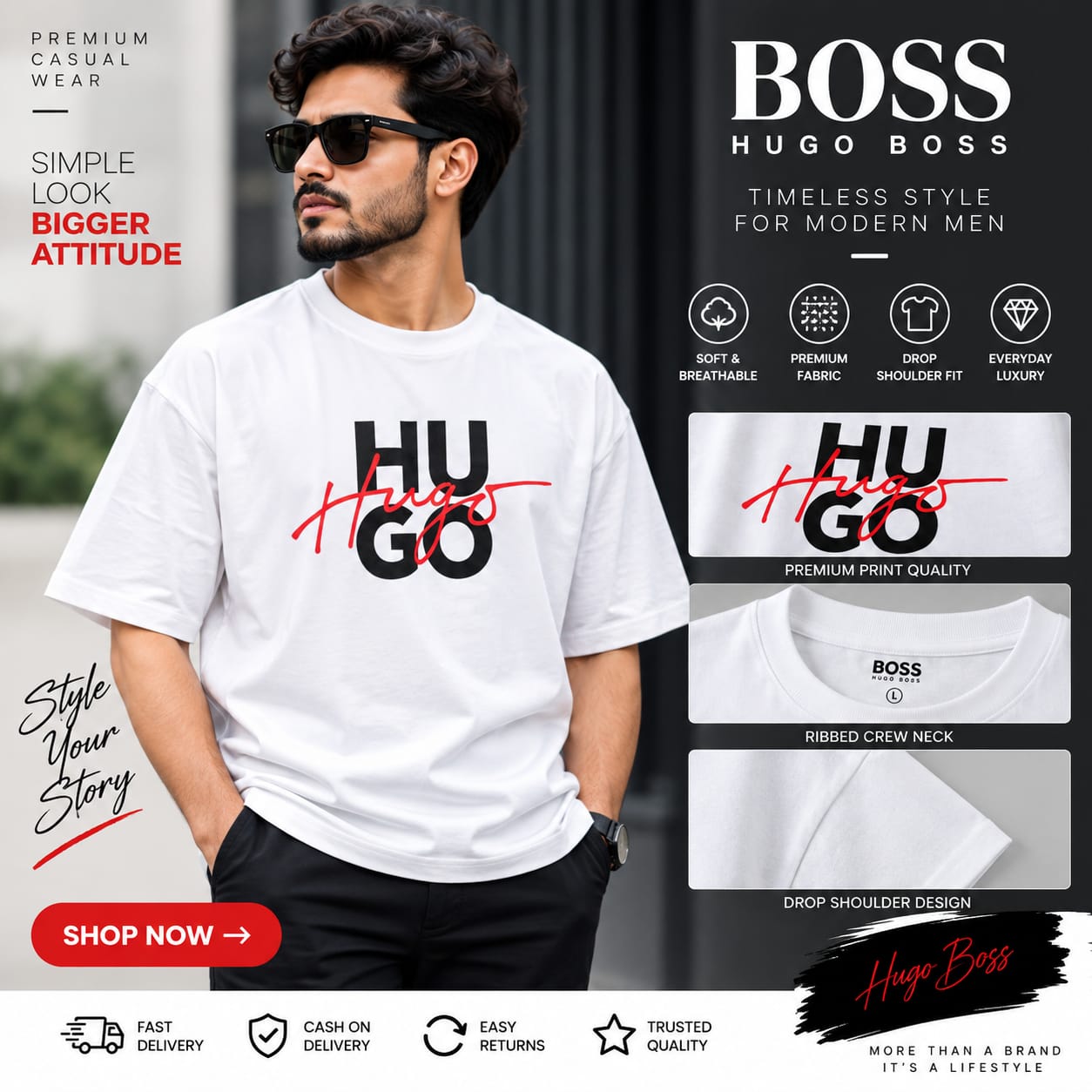 Trendy Premium Drop Shoulder T-Shirt – 220–230 GSM
