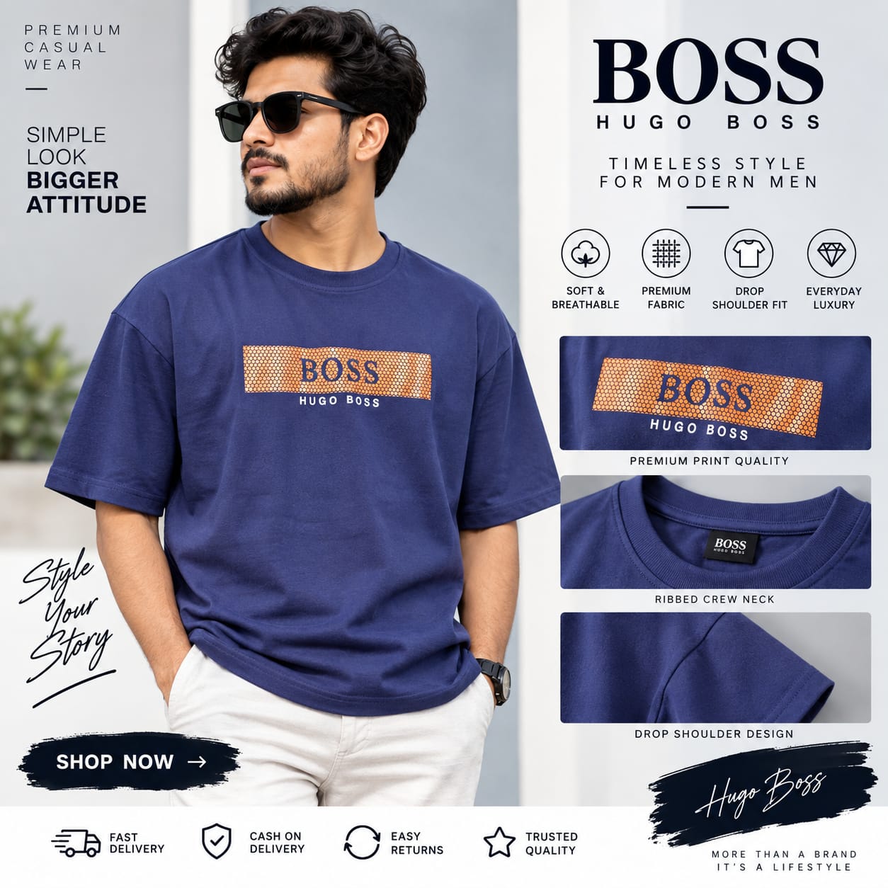 Trendy Premium Drop Shoulder T-Shirt – 220–230 GSM